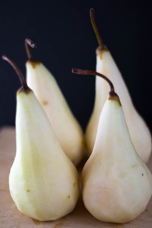 Peeled Bosc Pears