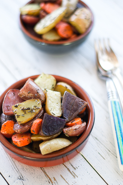 roasted potatoes & carrots with rosemary