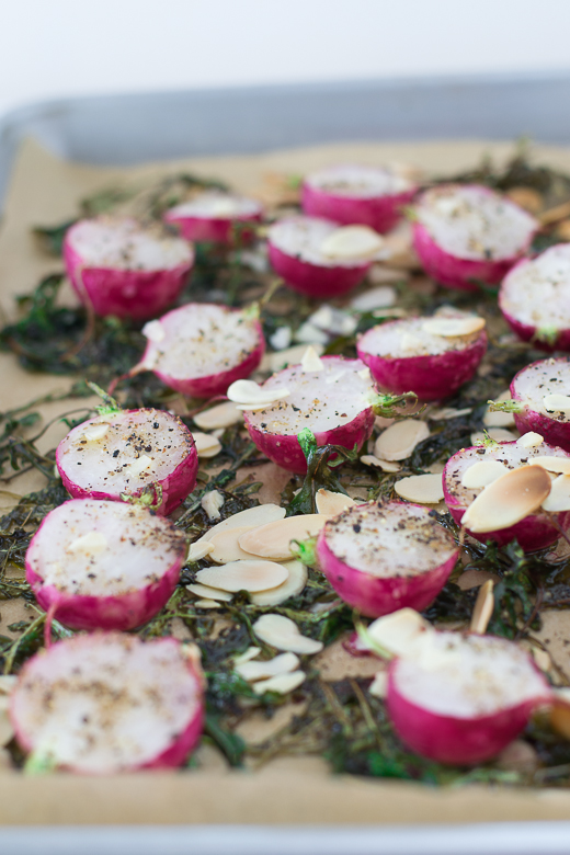 roasted radishes in pan