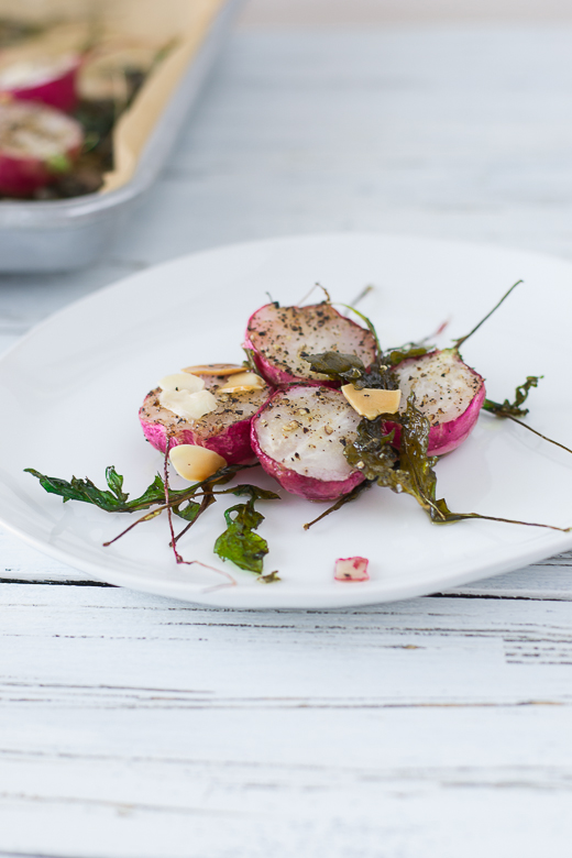roasted radishes in plate