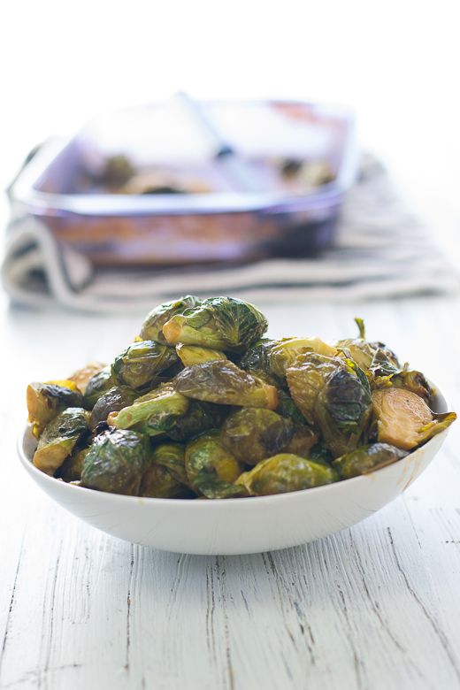 miso glazed roasted brussel sprouts